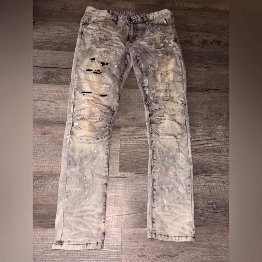 Decibel Smoke rise distressed jeans 34x32 streetwear trendy